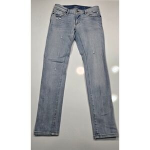 LOFT Relaxed Skinny Womens Jeans Distressed Light Wash Denim Size 24/00